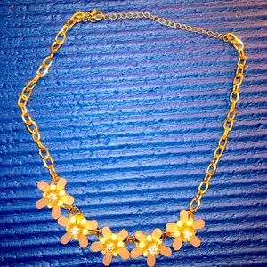 Pink/Gold Flower Necklace